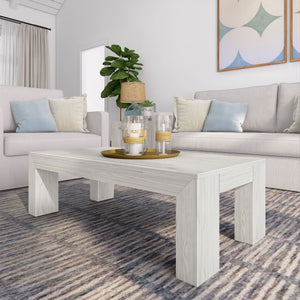 2700507001-150 : Coffee Table Modern Rectangular Coffee Table (48in x 24in / 1220mm x 610mm), Blonde Wirebrush