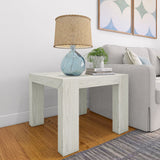 2700511000-153 : Side Table Modern Square Corner Table  (32in x 32in / 810mm x 810mm), White Sand Wirebrush