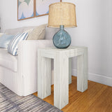 2700514000-153 : Side Table Modern Rectangular Side Table (25in x 15in / 630mm x 375mm), White Sand Wirebrush