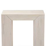 2700524000-153 : Side Table Modern Rectangular Side Table with Shelf (24in x 15in / 630mm x 375mm), White Sand Wirebrush