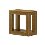 2700524000-197 : Side Table Modern Rectangular Side Table with Shelf (24in x 15in / 630mm x 375mm), Pecan Wirebrush