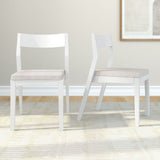272031600205 : Dining Chair Dining Chair Frame (2 Pack), White with Cream Cushion