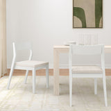 272031600205 : Dining Chair Dining Chair Frame (2 Pack), White with Cream Cushion