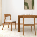 272031600705 : Dining Chair Dining Chair Frame (2 Pack), Pecan with Cream Cushion