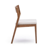 272031600705 : Dining Chair Dining Chair Frame (2 Pack), Pecan with Cream Cushion