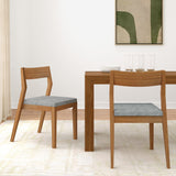 272031600718 : Dining Chair Dining Chair Frame (2 Pack), Pecan with Slate Cushion