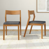 272031600721 : Dining Chair Dining Chair Frame (2 Pack), Pecan with Graphite Cushion