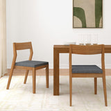 272031600721 : Dining Chair Dining Chair Frame (2 Pack), Pecan with Graphite Cushion