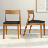 272031600734 : Dining Chair Dining Chair Frame (2 Pack), Pecan with Onyx Cushion