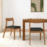 272031600734 : Dining Chair Dining Chair Frame (2 Pack), Pecan with Onyx Cushion