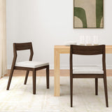 272031600805 : Dining Chair Dining Chair Frame (2 Pack), Walnut with Cream Cushion