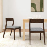 272031600818 : Dining Chair Dining Chair Frame (2 Pack), Walnut with Slate Cushion