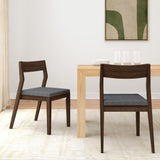 272031600821 : Dining Chair Dining Chair Frame (2 Pack), Walnut with Graphite Cushion