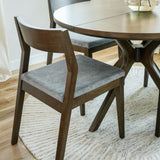 272031600821 : Dining Chair Dining Chair Frame (2 Pack), Walnut with Graphite Cushion