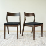 272031600834 : Dining Chair Dining Chair Frame (2 Pack), Walnut with Onyx Cushion