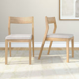 272031601005 : Dining Chair Dining Chair Frame (2 Pack), Blonde with Cream Cushion