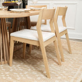 272031601005 : Dining Chair Dining Chair Frame (2 Pack), Blonde with Cream Cushion