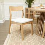 272031601005 : Dining Chair Dining Chair Frame (2 Pack), Blonde with Cream Cushion