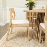 272031601005 : Dining Chair Dining Chair Frame (2 Pack), Blonde with Cream Cushion