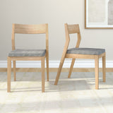 272031601018 : Dining Chair Dining Chair Frame (2 Pack), Blonde with Slate Cushion