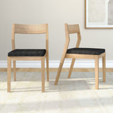272031601034 : Dining Chair Dining Chair Frame (2 Pack), Blonde with Onyx Cushion
