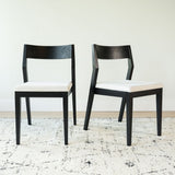 272031617005 : Dining Chair Dining Chair Frame (2 Pack), Black with Cream Cushion