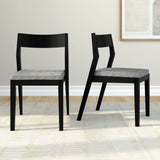 272031617018 : Dining Chair Dining Chair Frame (2 Pack), Black with Slate Cushion
