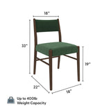 2720333000-428 : Dining Chair Brio Dining Chair- 2 Pack, Walnut/Evergreen
