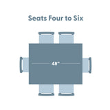 2800300000-190 : Dining Table Classic Rectangular Dining Room Table (48in / 1220mm), Black Wirebrush