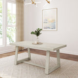 2800301000-153 : Dining Table Classic Rectangular Dining Room Table (72in / 1830mm), White Sand Wirebrush