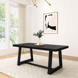 2800301000-190 : Dining Table Classic Rectangular Dining Room Table (72in / 1830mm), Black Wirebrush