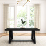 2800301000-190 : Dining Table Classic Rectangular Dining Room Table (72in / 1830mm), Black Wirebrush