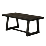 2800301000-190 : Dining Table Classic Rectangular Dining Room Table (72in / 1830mm), Black Wirebrush