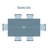 2800301000-199 : Dining Table Classic Rectangular Dining Room Table (72in / 1830mm), Seashell Wirebrush