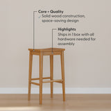 2800328000-007 : Bar Chair Smythe Stool Bar Height (30in), Pecan