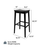2800328000-170 : Bar Chair Smythe Stool Bar Height (30in), Black