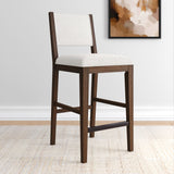 2800335000-418 : Bar Chair Sereno Stool Bar Height (30in), Walnut/Ivory Cushion