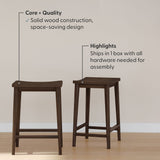 2820327000-008 : Counter Chair Smythe Stool Counter Height, (24in) - 2 pack, Walnut