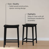 2820327000-170 : Counter Chair Smythe Stool Counter Height (24in) - 2 pack, Black