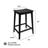 2820327000-170 : Counter Chair Smythe Stool Counter Height (24in) - 2 pack, Black