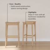 2820328000-010 : Bar Chair Smythe Stool Bar Height (30in) - 2 pack|| Blonde