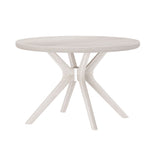 2900306000-153 : Dining Table Cross Leg Round Dining Table (47in x 47in / 1194mm x 1194mm), White Sand Wirebrush