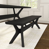 2900314000-170 : Dining Bench Cross Leg Dining Room Bench (60in / 1520mm), Black