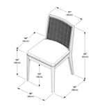 3000360600-605 : Dining Chair Elio Rattan Back Dining Chair, Blonde Frame, Ivory bouclée (WN2022A-2) Fabric