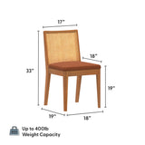3000360600-607 : Dining Chair Elio Rattan Back Dining Chair, Pecan Frame, Terracotta bouclée (WN2022A-10) Fabric