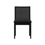 3000360600-610 : Dining Chair Elio Rattan Back Dining Chair, Black Frame, Black bouclée (WN2022A-24) Fabric