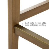 3000360700-607 : Counter Chair Elio Rattan Back Counter Stool, Pecan Frame, Terracotta bouclée (WN2022A-10) Fabric