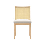 3020360600-605 : Dining Chair Elio Rattan Back Dining Chair- 2 Pack, Blonde Frame, Ivory bouclée (WN2022A-2) Fabric