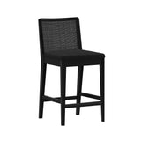 3020360700-610 : Counter Chair Elio Rattan Back Counter Stool- 2 Pack, Black Frame, Black bouclée (WN2022A-24) Fabric