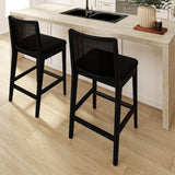 3020360700-610 : Counter Chair Elio Rattan Back Counter Stool- 2 Pack, Black Frame, Black bouclée (WN2022A-24) Fabric
